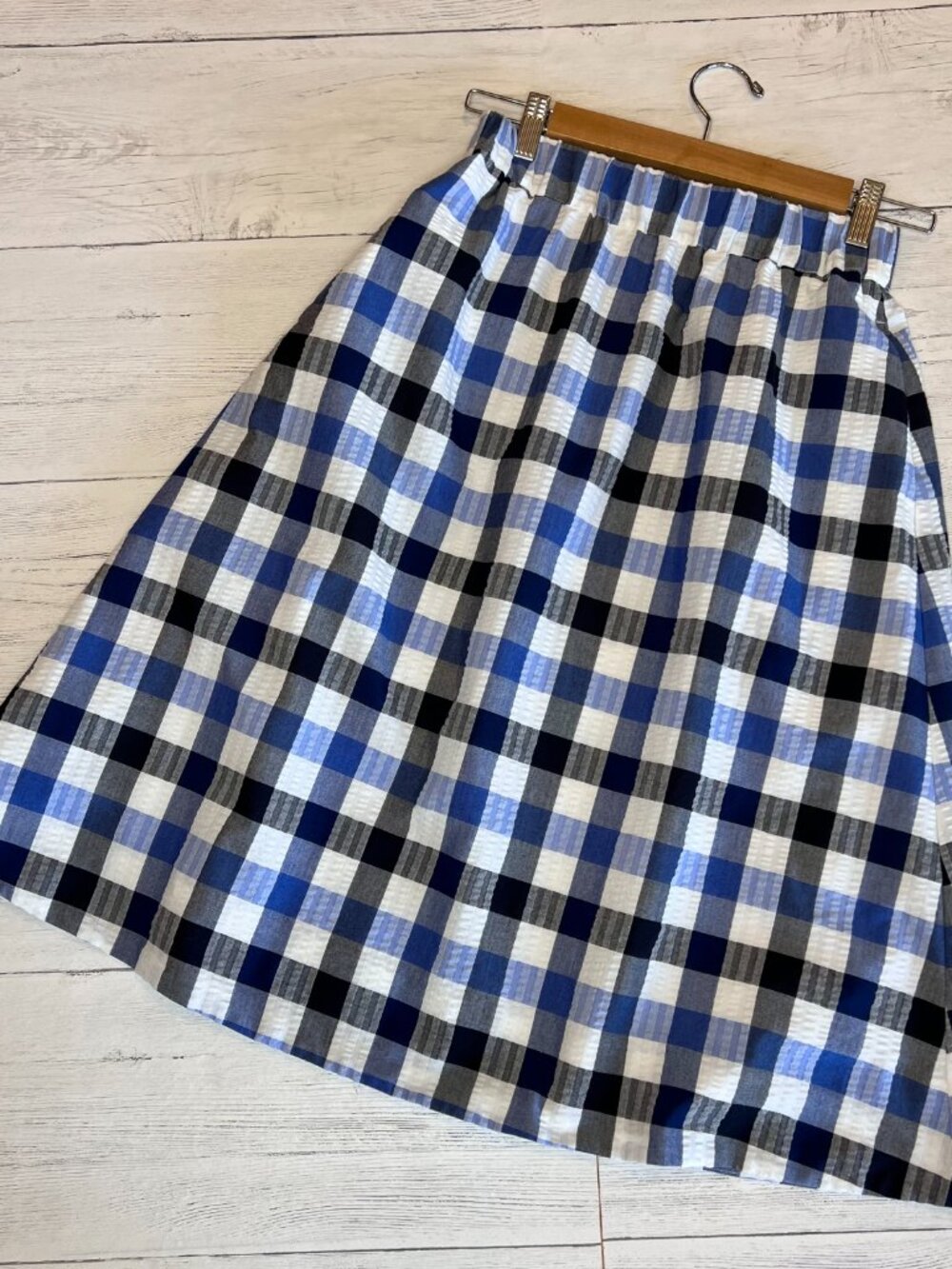 1901 Skirt Womens Size XS Blue Plaid A Line Preppy Academia Lined Knee Length - Picture 12 of 12